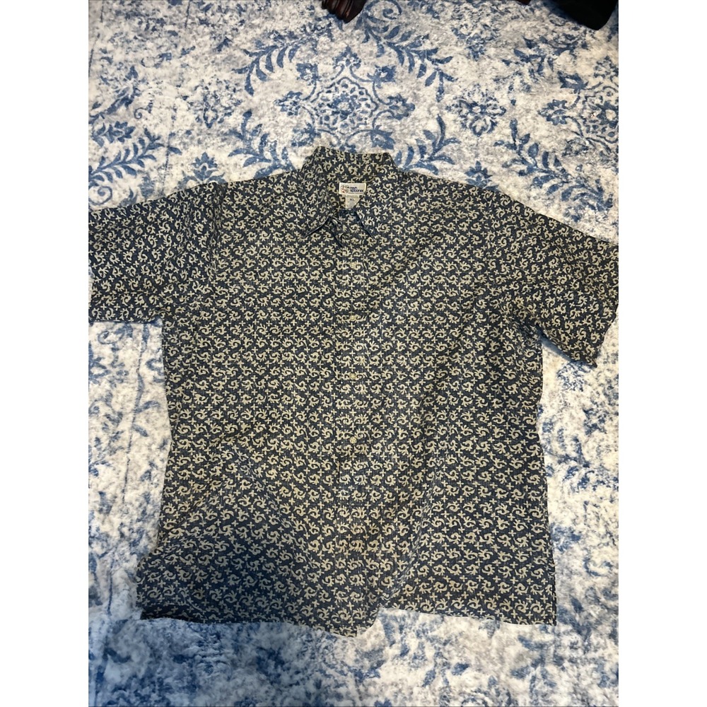 REYN SPOONER Shirt Men 2XL Vintage Y2K All Over Print Leaves All Over Floral